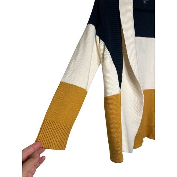 Market & Spruce Women's Colorblock Open Front Knit Cardigan Sweater Size M Multi - Picture 5 of 9